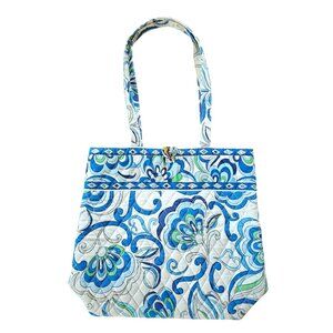 Vera Bradly Shoulder bag Blue Tote Blue White  13x15